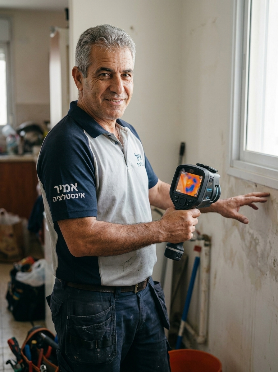אמיר אינסטלטור עם מצלמה תרמית